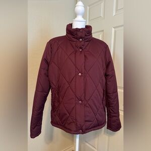 A NEW DAY Full Zip Burgundy/Maroon Quilted Puffer Jacket Women’s Size Large